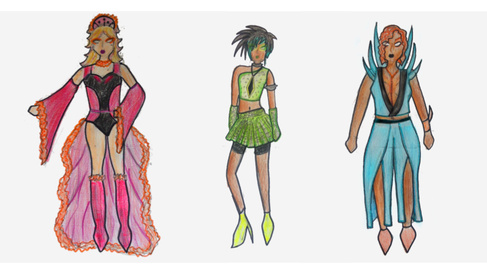 Costume Designs for Six the Musical