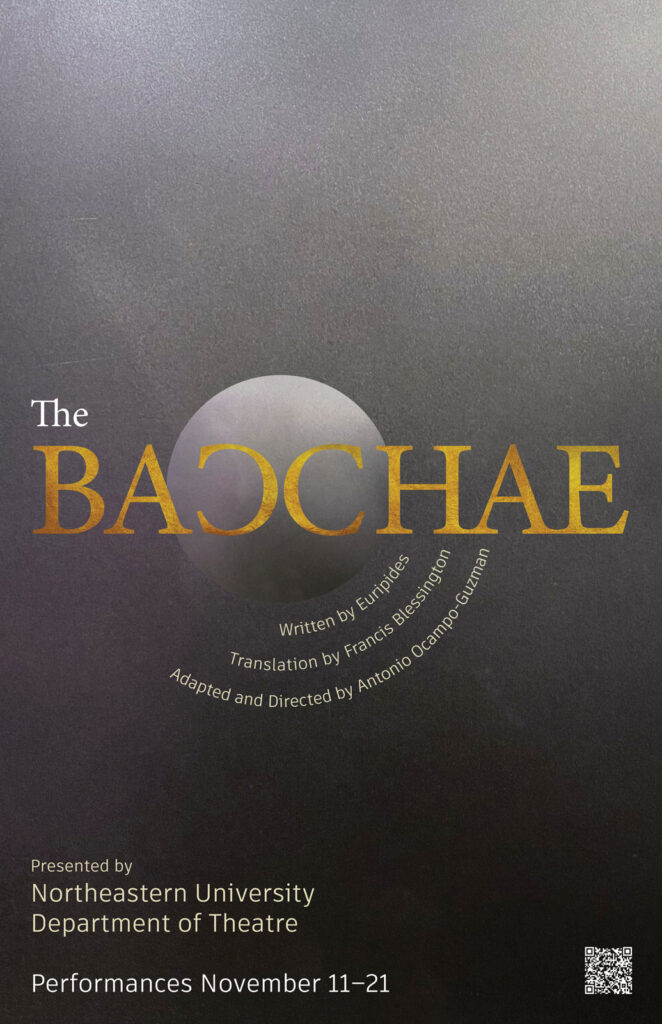 The Bacchae Scenic Design and Poster Design by Tori Rojo (’22)